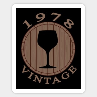 Vintage Wine Lover Birthday 1978 Sticker